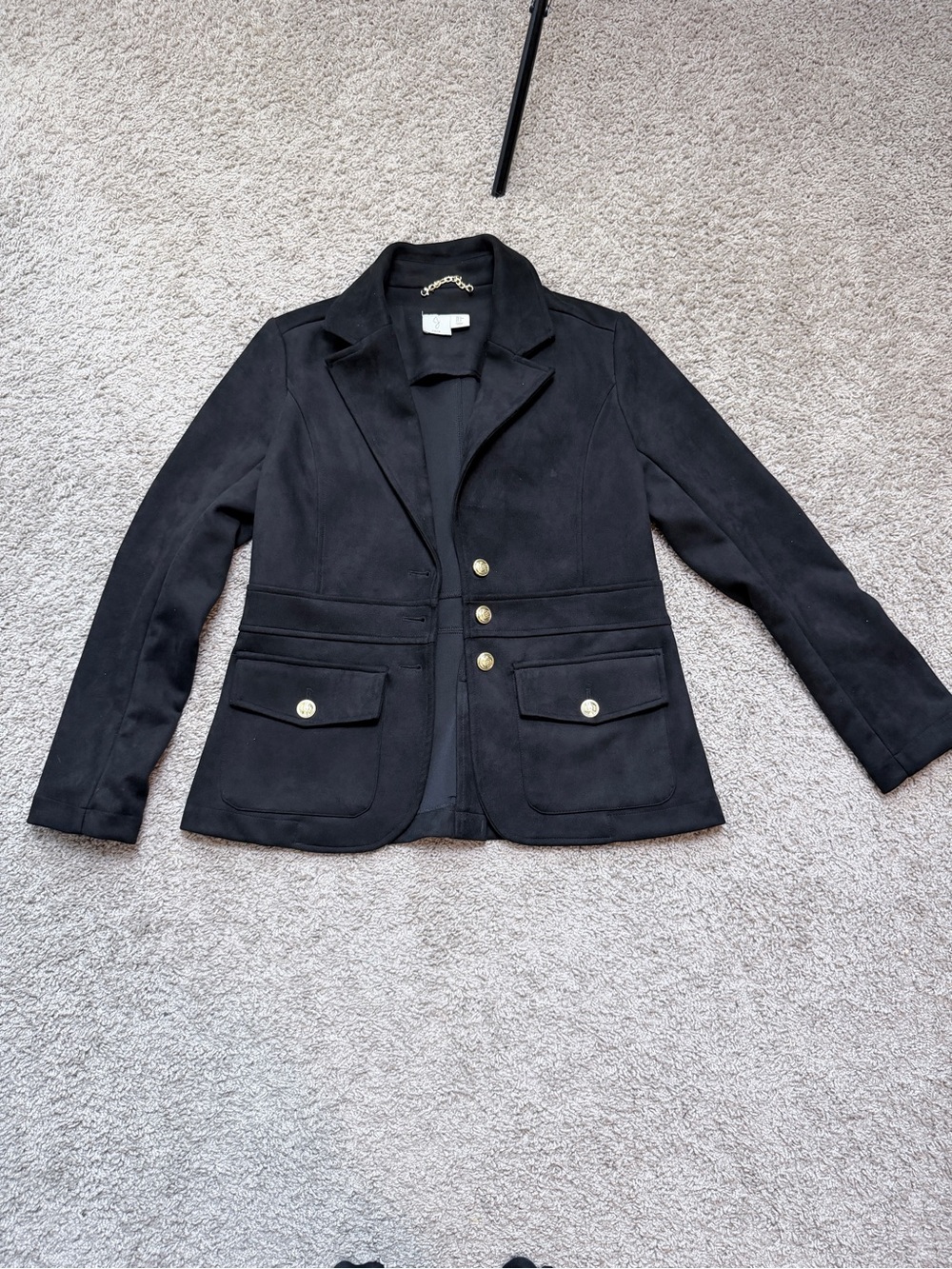 Joie Black Blazer with Gold Buttons